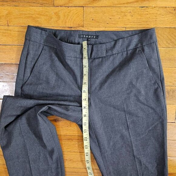 NWT Theory Women's Wool Pants Size 6 Gray Trousers Pockets Dress Pants - Picture 8 of 10